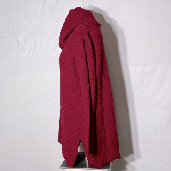 Aklanda Australia Oversized Red Merino Wool Cowl  Neck Sweater M - Picture 5 of 14